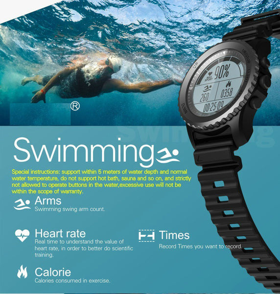 New GPS Sport Smart Watch Waterproof Sleep Heart Rate Monitor Thermometer Altimeter Pedometer GPS Smartwatch for IOS Android Windows