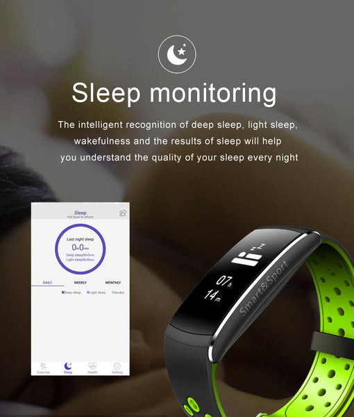 New IP68 Waterproof Smartband Watch Blood Pressure Heart Rate Monitor Smart Bracelet Fitness Tracker Bluetooth Wristband
