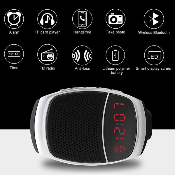 New Bluetooth Speaker Hands-Free Wireless Speakers Smart Watch With FM Radio Time Display