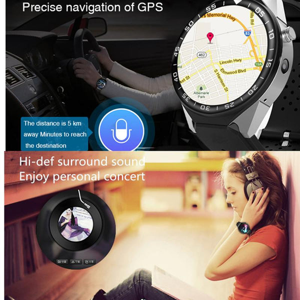 New Luxury Sports Smart Watch with 3G GPS WIFI Touch Screen Call Reminder Android 5.1 Wearable Devices