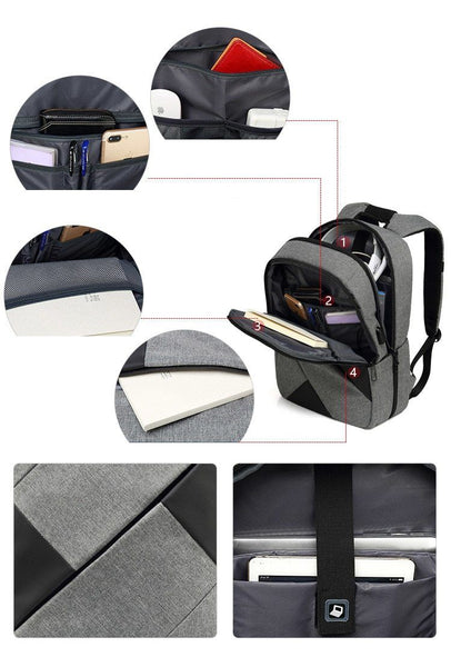 New Large Capacity 15.6 Inch Nylon Water-Repellent Laptop Business Casual Travel Computer Bag Smart Backpack