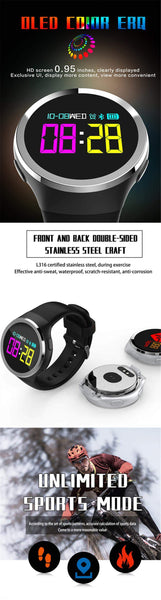 New Sports 0.95inch OLED Smart Watch Heart Rate Blood Oxygen Pedometer Caller Message Show Smartwatch
