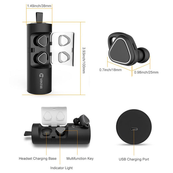 New TWS Sweatproof Mini Wireless Earbuds Twins Earphone Bluetooth Headphones With Battery Case Hands Free Headsets