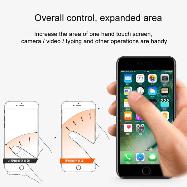 New 360 Degree Metal Finger Ring Holder for iPhone X 8 Samsung S9 S8 S7 Finger Holder Cell Phone Mobile Ring Holder