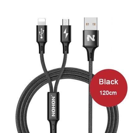 New 3 IN 1 8Pin Type C Micro Nylon USB Cable For iPhone 8 X 7 6 6S Plus iOS 10 9 8 Samsung Nokia USB Fast Charging Cables Cord
