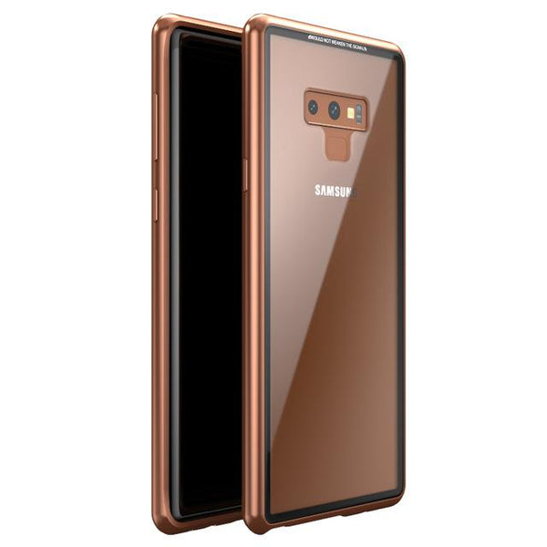 New Magnetic Metallic Adsorption Flip Phone Case Glass Back Cover for Samsung Galaxy S9 S8 S7 Edge Series