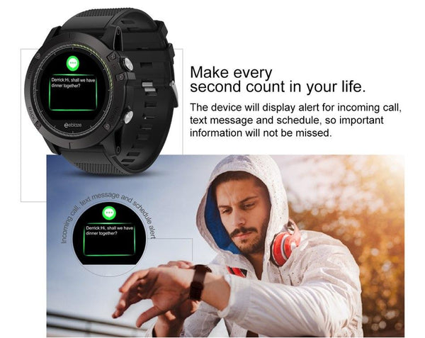 New Rugged Outdoor IP67 Waterproof Wearable Device Smartwatch Heart Rate Monitor Color Display Sport Smart Watch