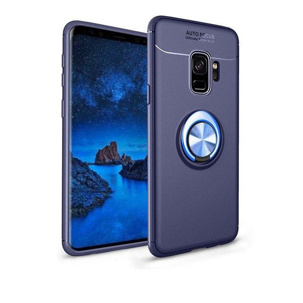 New Metal Magnet Car Kickstand Ring Grip Soft Silicone TPU Case for Samsung S9 Series