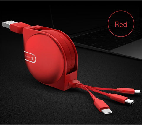 New USB Cable 3 in 1 Charging Mobile iPhone Cable Type C Micro USB For iPhone XR XS X 8 7 Galaxy Note 7 8 9