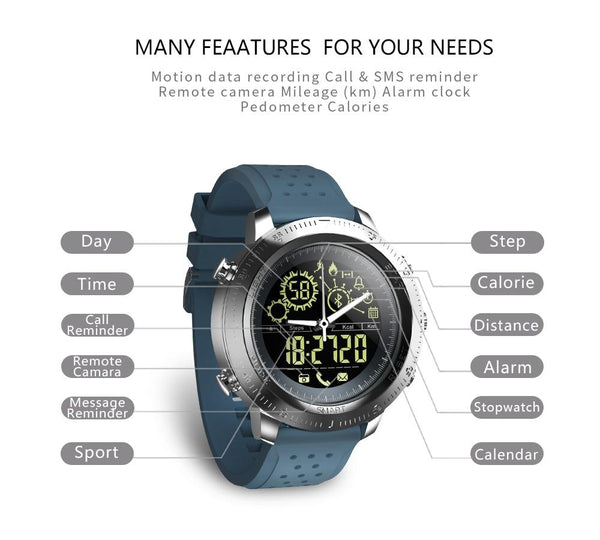 New Sport Activity Tracker Calories Pedometer Smartwatch Stopwatch Call SMS Reminder Long Standby Time Smart Watch