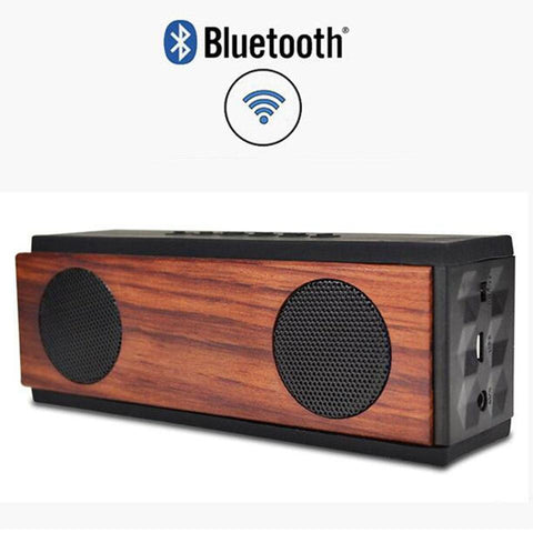 New Wireless Bluetooth Wood Portable Subwoofer Hifi Column Bass USB Soundbar Desktop Speaker For iOS Android