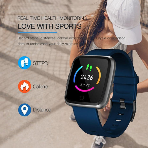 New IP67 Waterproof Fitness Tracker Heart Rate Monitor Blood Pressure Clock Smartwatch For Android iPhone