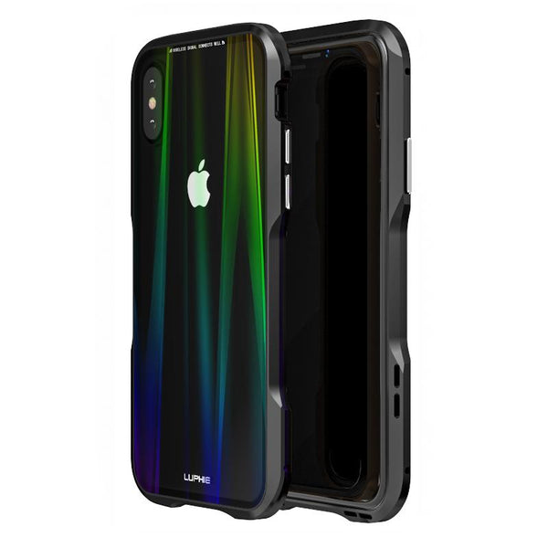 New Luxury Magnetic Alloy Metallic Armor Frame With 9H Steel Backboard Case For Apple iPhone XS XR Series