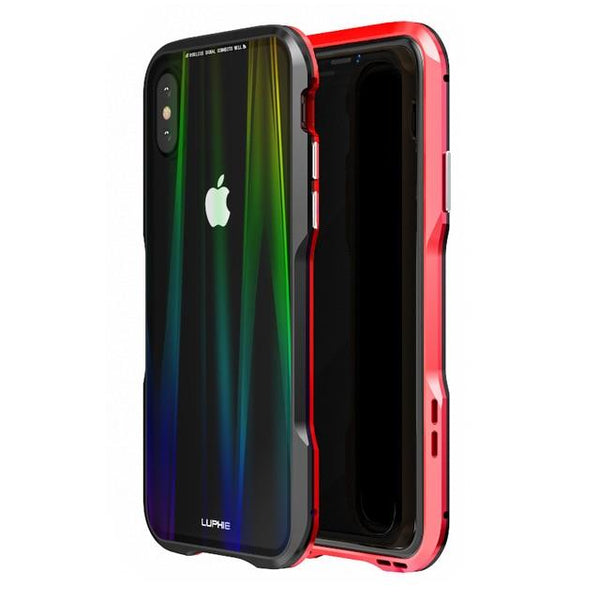 New Luxury Magnetic Alloy Metallic Armor Frame With 9H Steel Backboard Case For Apple iPhone XS XR Series