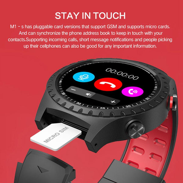 New Smart Watch Heart Rate Tracker Smartwatch GPS Wristwatch Support Sim TF Card Multi-Sport Smartwatch for Android iPhone Windows
