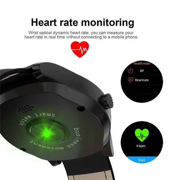 New Men Business Bluetooth Smart Watch Wristwatch Heart Rate Monitor Blood Pressure Fitness Tracker Smartwatch for Android iPhone Windows