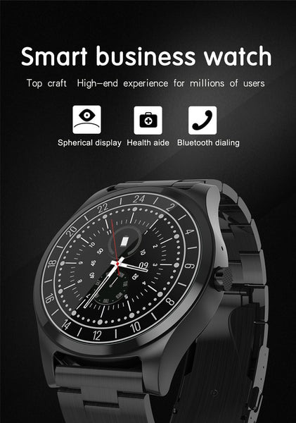 New Men Business Bluetooth Smart Watch Wristwatch Heart Rate Monitor Blood Pressure Fitness Tracker Smartwatch for Android iPhone Windows