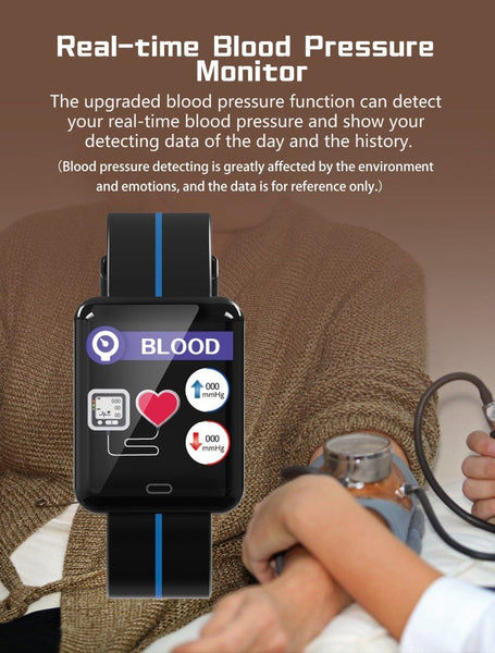 New Smart Sport Watch 1.3 Inch Touch Screen Heart Rate Monitoring Blood Pressure Bracelet For iPhone Android