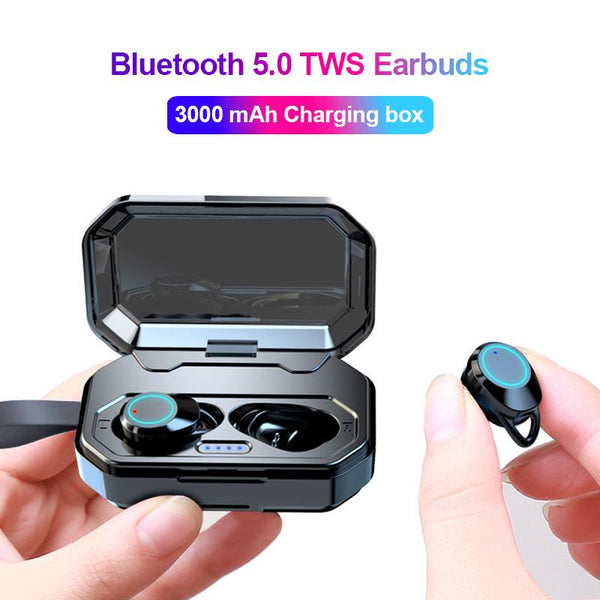 New True Wireless Earbuds Bluetooth 5.0 Earphones Touch Control TWS Headset IPX7 Waterproof Earphone With Charging Box