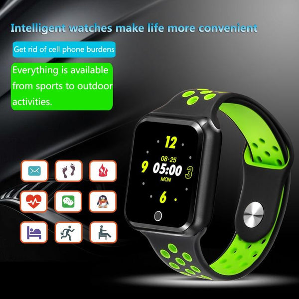 New IP67 Waterproof Sport Fitness Tracker Pedometer Heart Rate Blood Pressure Monitor Smartwatch For iPhone Android