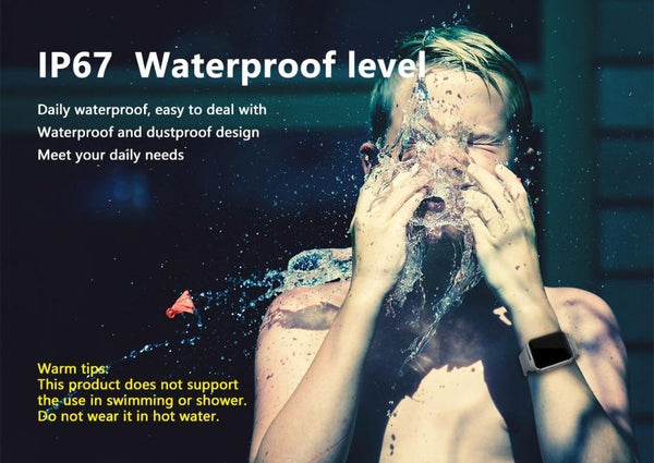 New IP67 Waterproof Dynamic Blood Oxygen Pressure Pedometer Fitness Tracker Heart Rate Smartwatch For Android iPhones