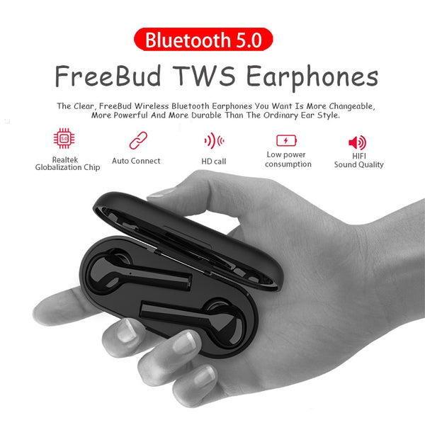 New True Wireless Bluetooth 5.0 Sport Workout Earbuds Headset Stereo Earphone With Case