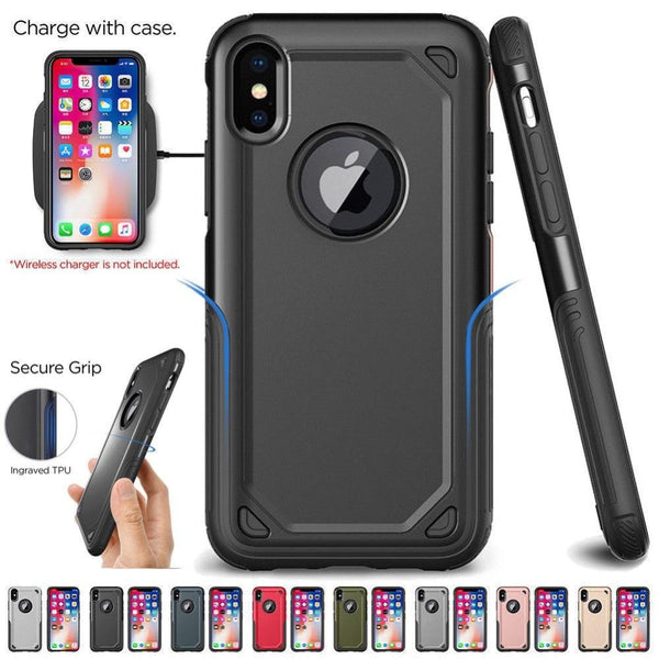 New Military Shockproof Slim Rugged Protective Armor Phone Case For iPhone X XS Max XR 8
