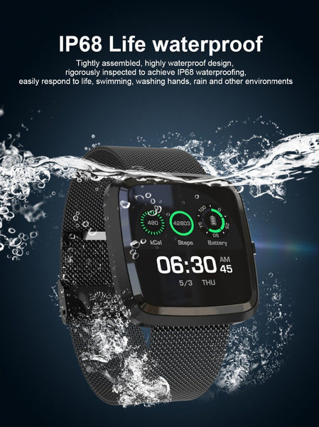 New IP67 Waterproof Smart Watch Heart Rate Blood Pressure Monitor  Fitness Tracker For Men Women