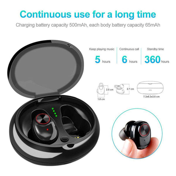 New TWS Earphone Waterproof Bluetooth 5.0 Headset Mini TWS Twins V5 Wireless Earphone In-Ear Sport Stereo Earbuds
