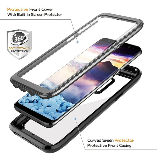 New Shockproof Full-Body Rugged Case Cover With Built-in Screen Protector For Samsung Galaxy S9 Note 9 Series