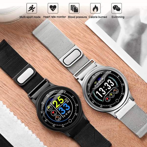 New Smart Watch Men Metal Strap IP68 Waterproof Heart Rate Blood Pressure Monitor SMS Notifications Smartwatch