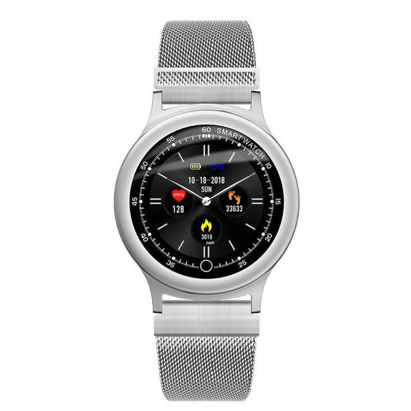New Smart Watch Men Metal Strap IP68 Waterproof Heart Rate Blood Pressure Monitor SMS Notifications Smartwatch