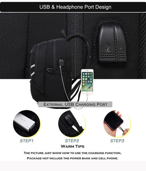 New 17 Inch Large Capacity Laptop Backpack Mochila Multifunctional USB Charging Casual School Bag