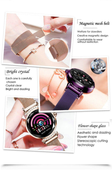 New Luxury Smart Fitness Bracelet Women Blood Pressure Heart Rate Monitoring Wristband Lady Watch