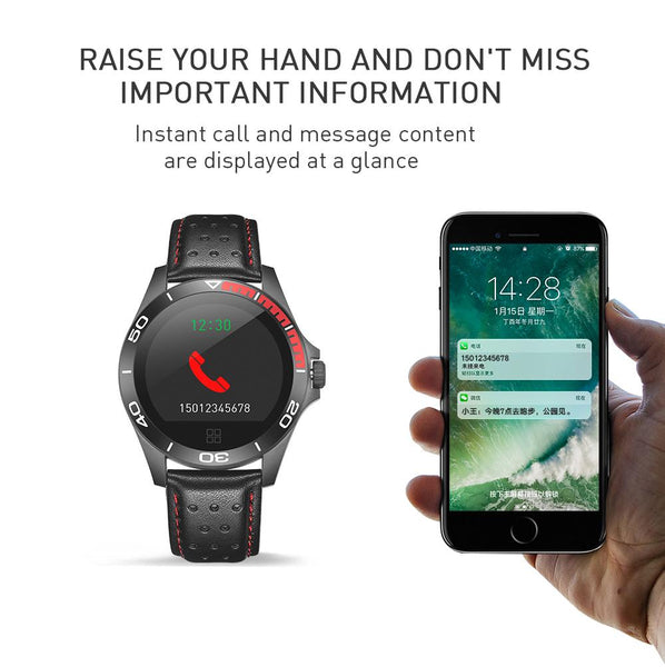 New Leather Band Smart Watch With Heart Rate Sleep Monitor Fitness Tracker Blood Pressure Smartwatch For iPhone Android