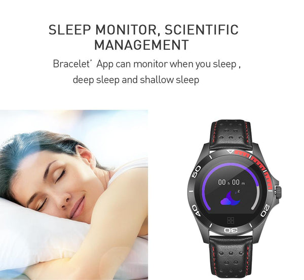 New Leather Band Smart Watch With Heart Rate Sleep Monitor Fitness Tracker Blood Pressure Smartwatch For iPhone Android