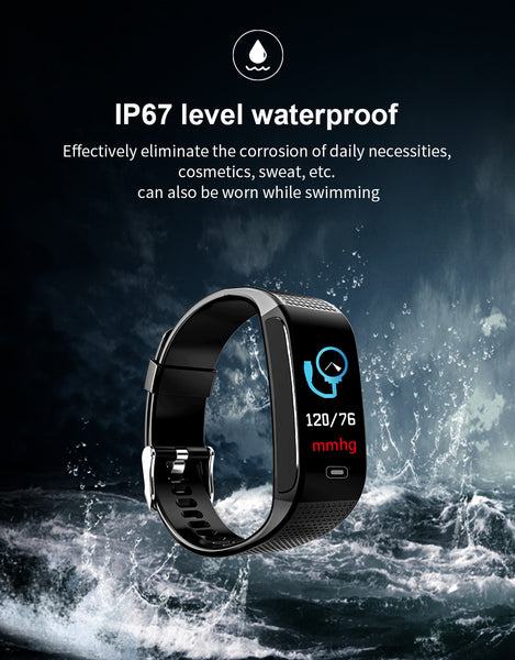 New Heart Rate Monitor IP67 Wrist Watch Fitness Bracelet Tracker Pedometer Smartwatch For iPhone Androids