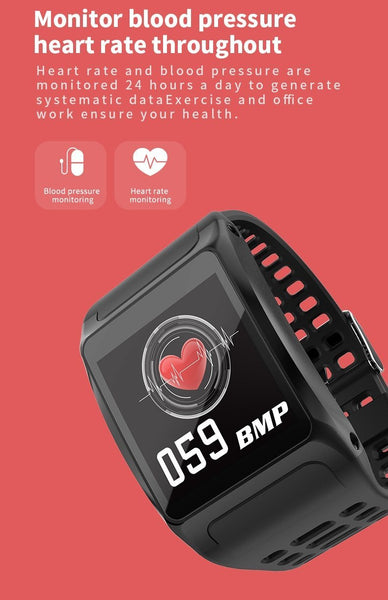 New IP67 Waterproof Bluetooth Pedometer Heart Rate Monitor Color Display Smart Watch For Android iOS