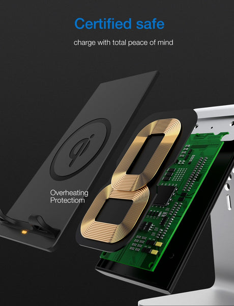 New 2-In-1 Airpods Stand Wireless Charging Desktop Tablet Dock For iPhones