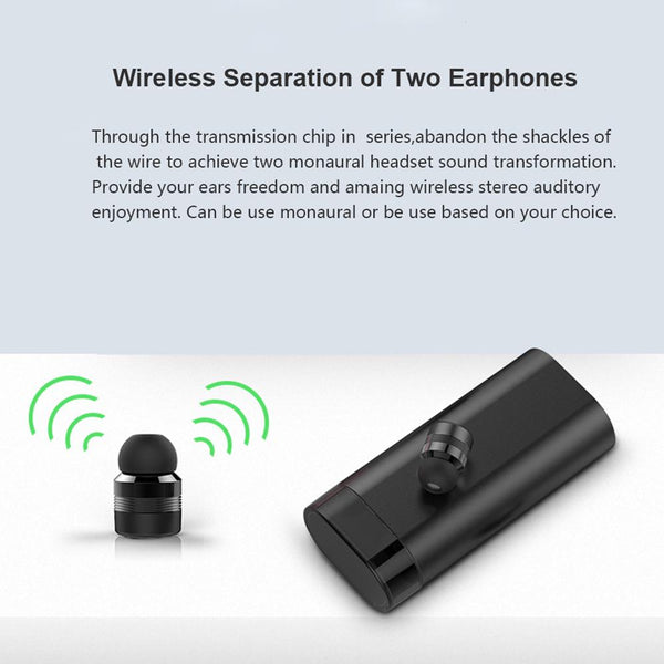 New Bluetooth 5.0 TWS Earbuds In-Ear True Stereo Sound With Charging Box 2000mAh Power Bank