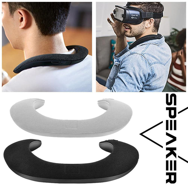 New 5D Stereo Wireless Bluetooth Wearable Sport Neck Ring Microphone Speaker For iOS Android Windows