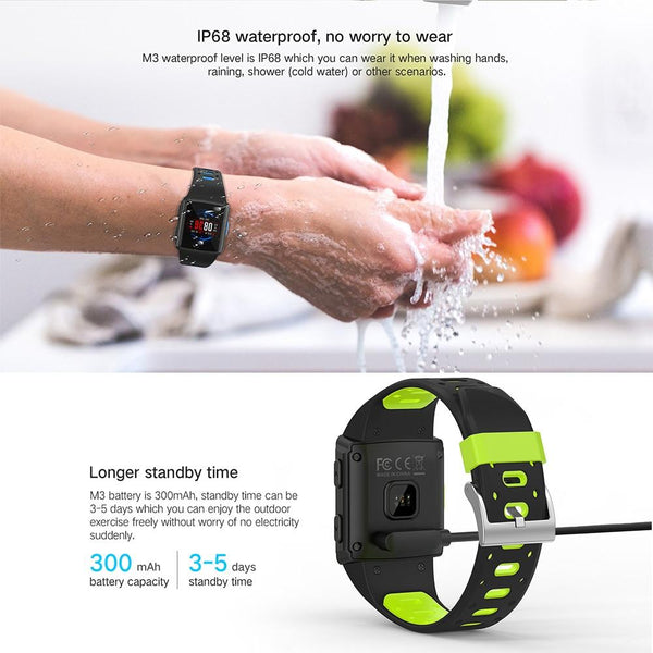 New Sport Smart Watch GPS IP68 Waterproof Heart Rate Monitoring Full Touch Screen Smartwatch For iPhone Android