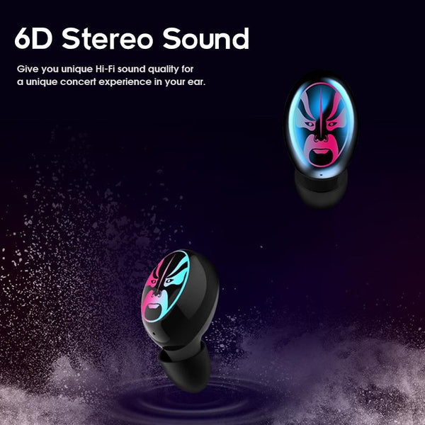 New TWS Bluetooth Wireless Earbuds 6D Stereo Noise Cancelling Earphones Gaming Headset For Android iPhone