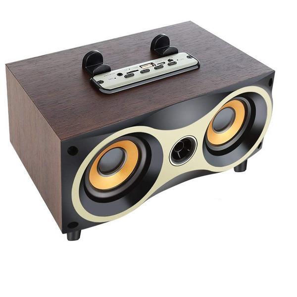 New Retro Desktop Portable Wooden Wireless Subwoofer Stero Bluetooth Speaker With FM Radio Holder For iOS Android