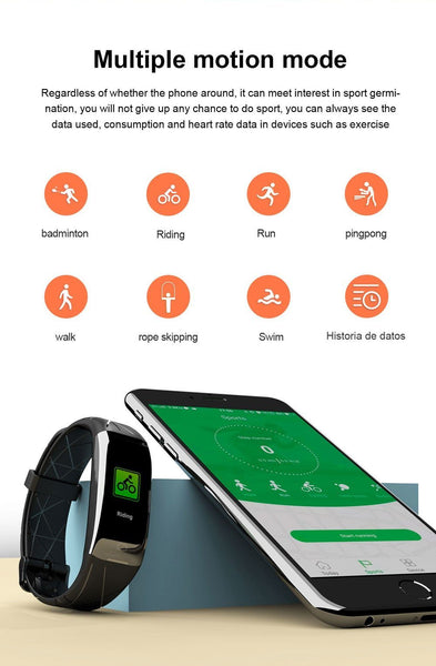 New Sport Smart Bracelet Heart Rate Monitor Color Screen IP67 Waterproof Fitness Tracker Smart Band For iOS Android