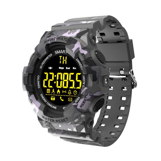 New Rugged Outdoor Camouflage Bluetooth IP67 Waterproof Smartwatch With Fitness Motion Tracking For iOS Android