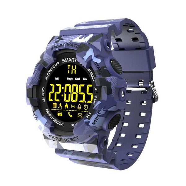 New Rugged Outdoor Camouflage Bluetooth IP67 Waterproof Smartwatch With Fitness Motion Tracking For iOS Android