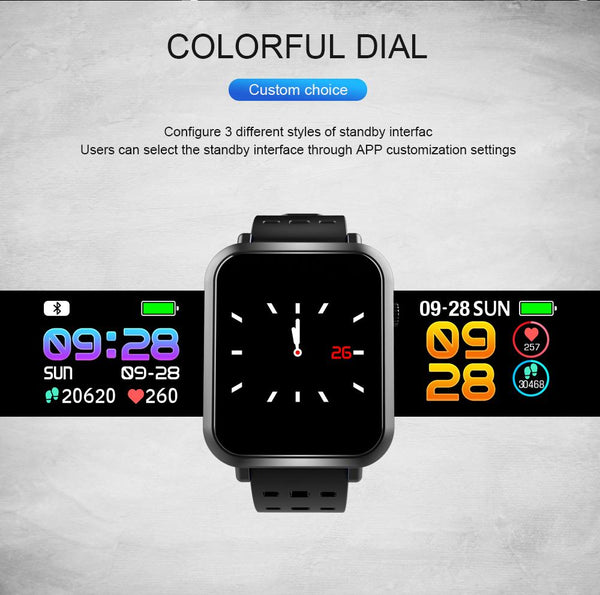 New Compact Heart Rate Monitor Smart Watch Waterproof Bluetooth Touch Screen Smart Watch For Android iOS