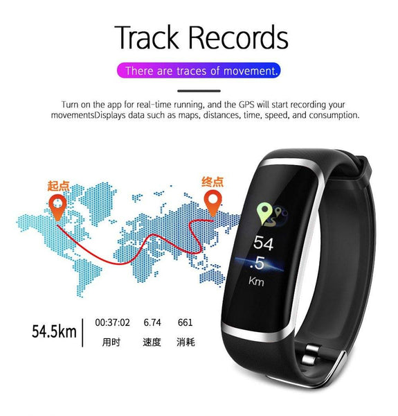 New Dynamic Fitness Tracker Smart Watch Heart Rate & Blood Pressure monitor Smart Bracelet For iPhone Android