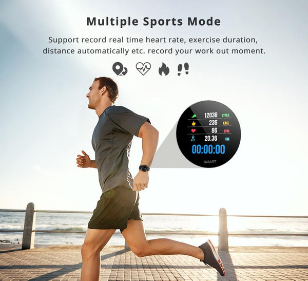 New Full Color UI Smart Band Bracelet IP68 Waterproof Smart Watch HR Blood Pressure Fitness Tracker For iPhone Android